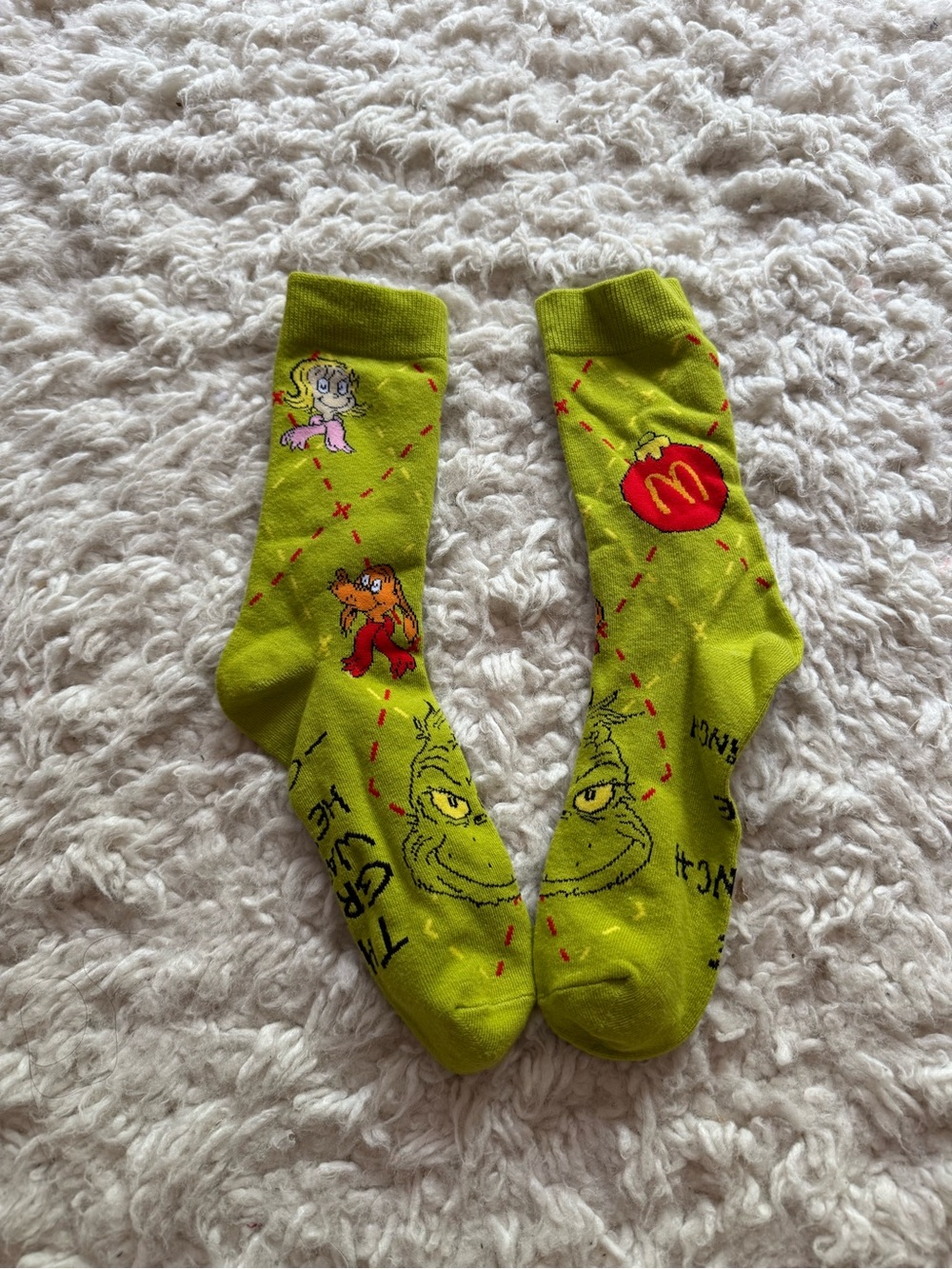 Grinch x McDonald's Character Crew Socks - Lime Green